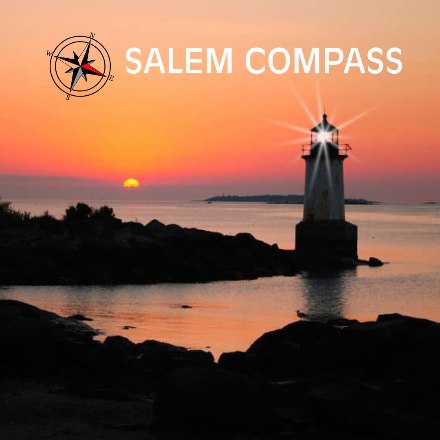 Salem Compass Image of harbor and lighthouse