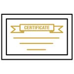 Icon showing a certificate