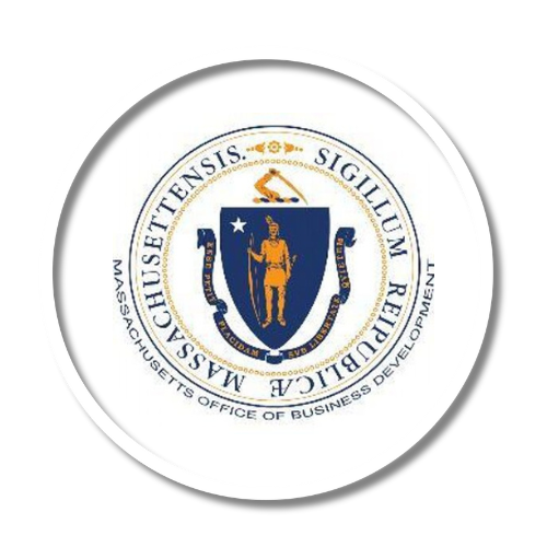 MA Office of Business Dev Massachusetts Office of Business Development Logo in Circle