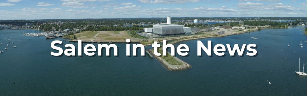 Photo of Salem's wind marshalling port with title, "Salem in the News"
