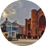 Photo of statue and buildings