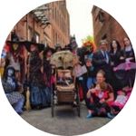 Photo of costumed revelers